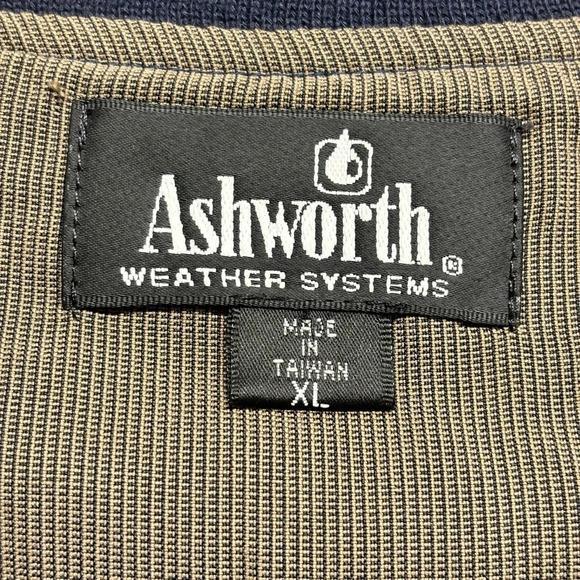 Ashworth Weather Systems Men’s XL Tan Brown Polyester V-Neck Windbreaker Vest - Picture 3 of 6